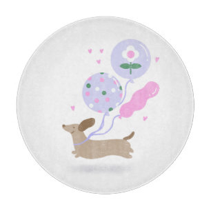 Cute Dachshund Weiner Dog Lover Party Pink Cutting Board
