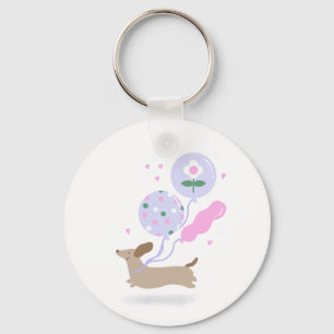 Cute Dachshund Weiner Dog Lover Party Pink Keychain