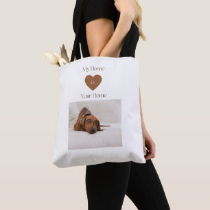 Cute Dachshund Welcome Dog Lover Home Gift Tote Bag