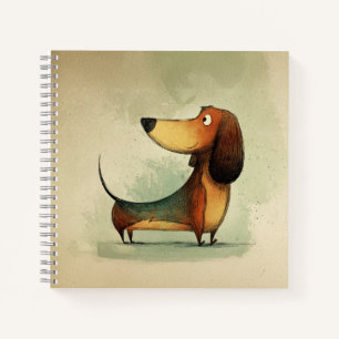 Cute Dachshund – Whimsical Dog Illustration Notebook