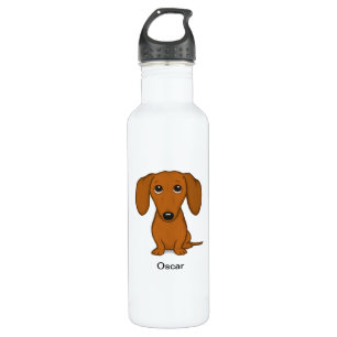 Cute Dachshund with Custom Text 710 Ml Water Bottle