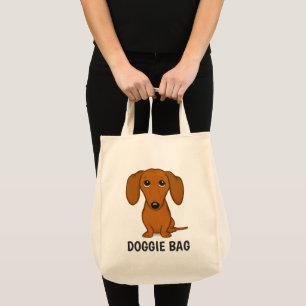 Cute Dachshund with Custom Text Tote Bag