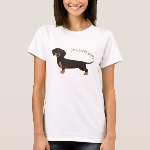 Cute Dachshund with French Text T-Shirt