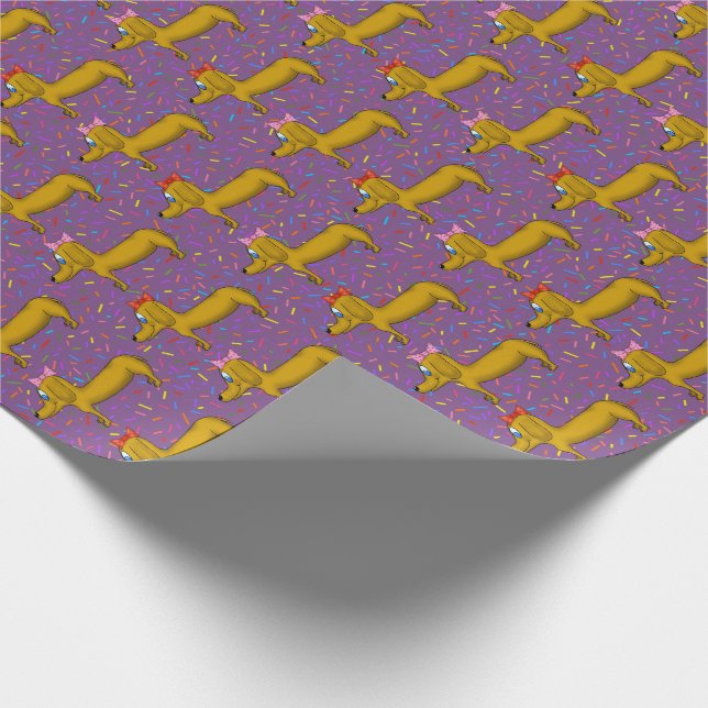 Cute Dachshund Wrapping Paper (Corner)