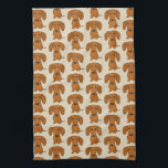 Cute Dachshunds Pattern Kitchen Towel<br><div class="desc">Wiener Dog Lover's Kitchen Towel</div>