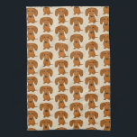 Cute Dachshunds Pattern Kitchen Towel<br><div class="desc">Wiener Dog Lover's Kitchen Towel</div>
