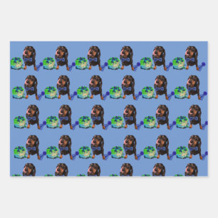 Cute DachsundLove Wrapping Paper 48x73cm