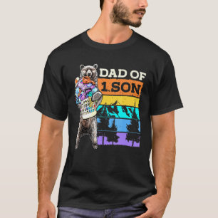 Cute Dad Bear Of 1 Son Retro Vintage Graphic T-Shirt