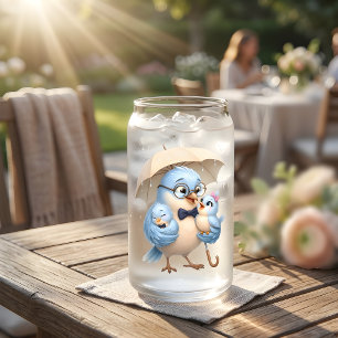 Cute Dad Bird Can Glass Gift