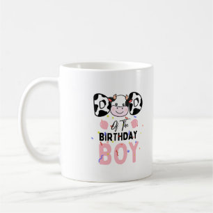 Cute Dad of The Birthday Boy Cow Farm Coffee Mug