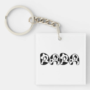 Cute Dada Cow Birthday Family Matching Farm Keychain