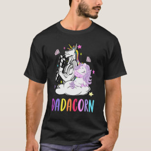 Cute Dadacorn Unicorn Dad Birthday Outfit Father's T-Shirt
