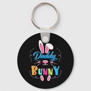 Cute Daddy Bunny Funny Bunny Ears Happy Easter Day Keychain