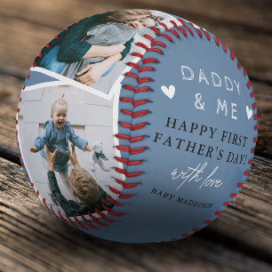 Cute 'Daddy & Me' Photo Collage 1st Father's Day Baseball