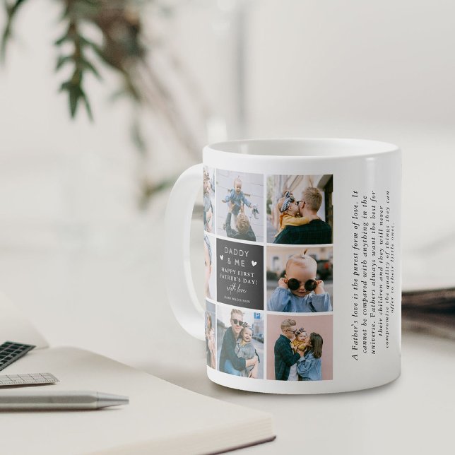 Cute 'Daddy & Me' Photo Collage 1st Father's Day Coffee Mug (Creator Uploaded)