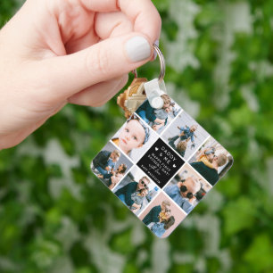 Cute 'Daddy & Me' Photo Collage 1st Father's Day Keychain
