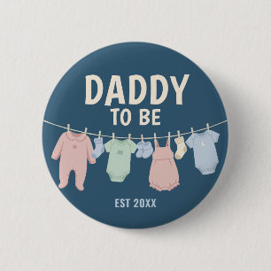 Cute Daddy To Be Custom Baby Shower Party 2 Inch Round Button