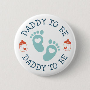 Cute Daddy To Be Custom Baby Shower Party 2 Inch Round Button