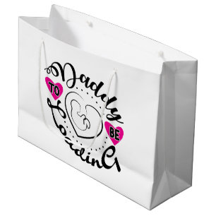 Cute Daddy-to-be word art Large Gift Bag