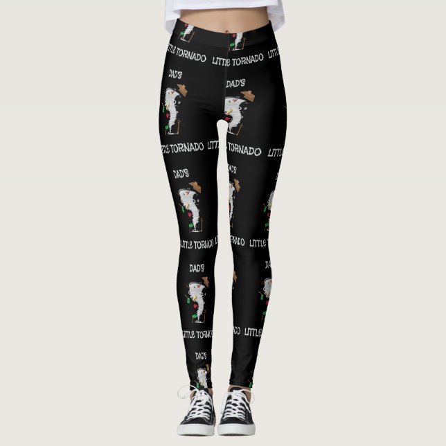 Cute Dad's Little Tornado for Tornado Kids Leggings (Front)