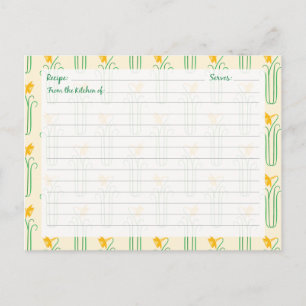 Cute Daffodil Recipe Cards