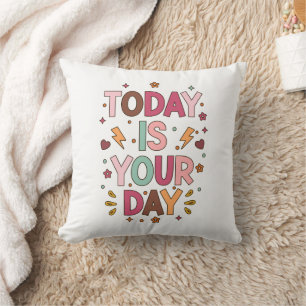 Cute Daily Inspiration Motivational Mug, 11 oz Throw Pillow
