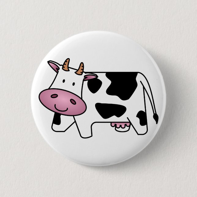 Cute Dairy Cow 2 Inch Round Button (Front)