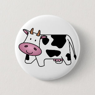 Cute Dairy Cow 2 Inch Round Button