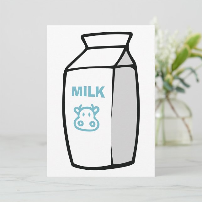 Cute Dairy Cow Cartoon Milk Carton Illustration  Invitation (Creator Uploaded)