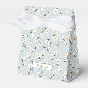 Cute Daisy Blue Wildflower Birthday / Baby Shower Favor Box