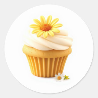Cute Daisy Cupcake Stickers