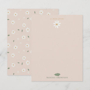 Cute Daisy Floral Blossoms & Greenery Custom Name Card