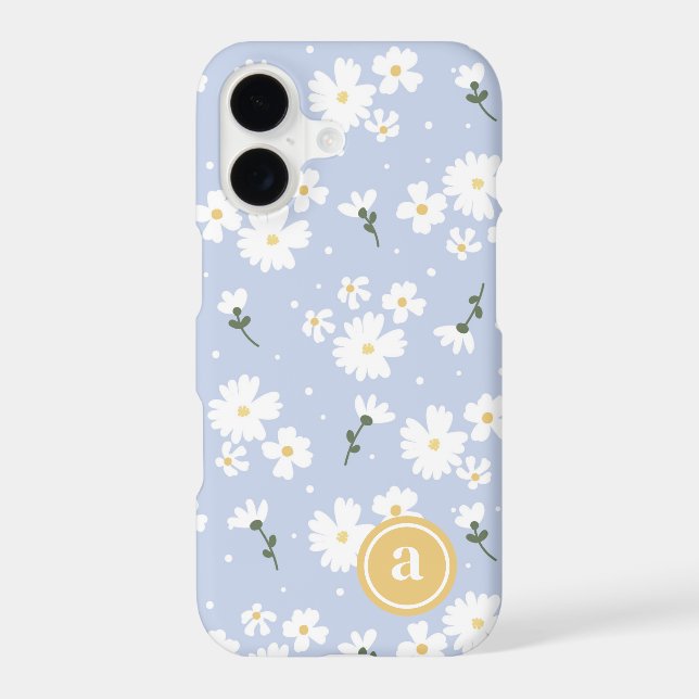 Cute Daisy Floral Custom Monogram (Back)
