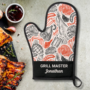 Cute Daisy Floral Pattern Add Your Custom Text Oven Mitt