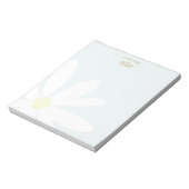 Cute Daisy Floral Personalized Notepad (Rotated)