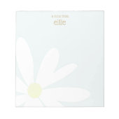 Cute Daisy Floral Personalized Notepad (Front)