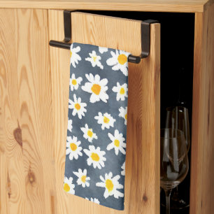 Cute Daisy Flower Botanical pattern school girly Kitchen Towel
