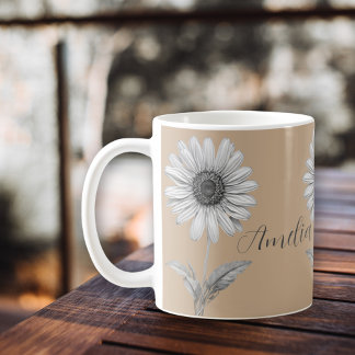 Cute Daisy Flower Customizable Coffee Mug