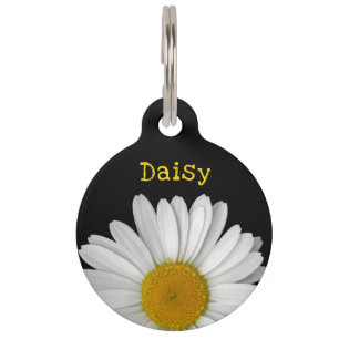 Cute Daisy Flower Name Phone Number Pet Tag