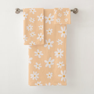 Cute Daisy Flower Pattern Bath Towel Set