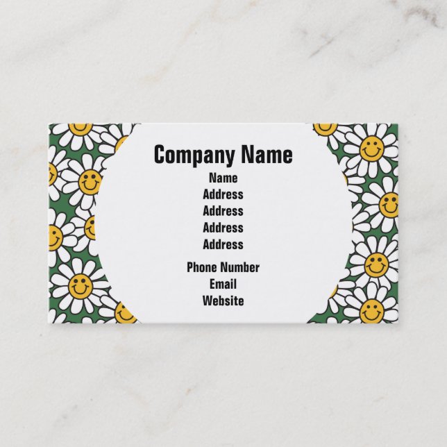 Cute Daisy Flower Pattern Business Card (Front)
