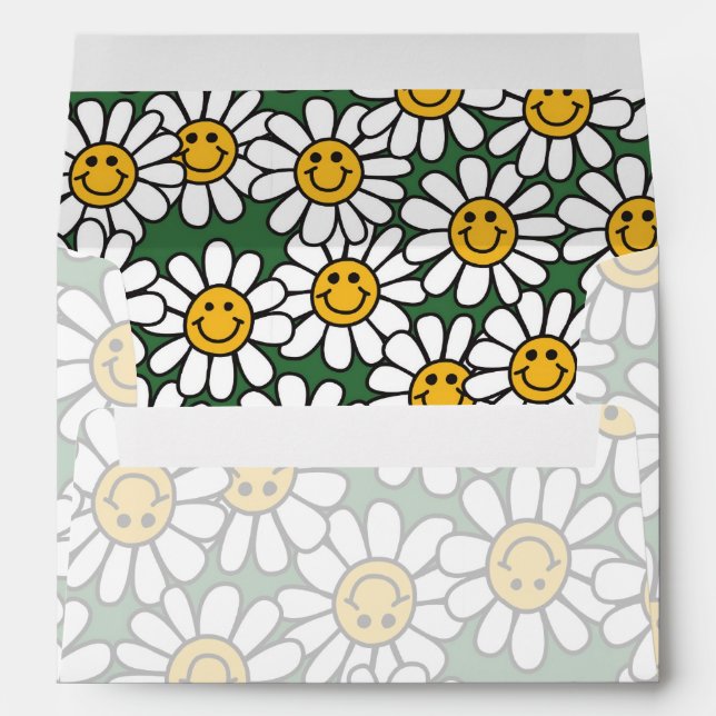 Cute Daisy Flower Pattern Envelope (Back (Bottom))