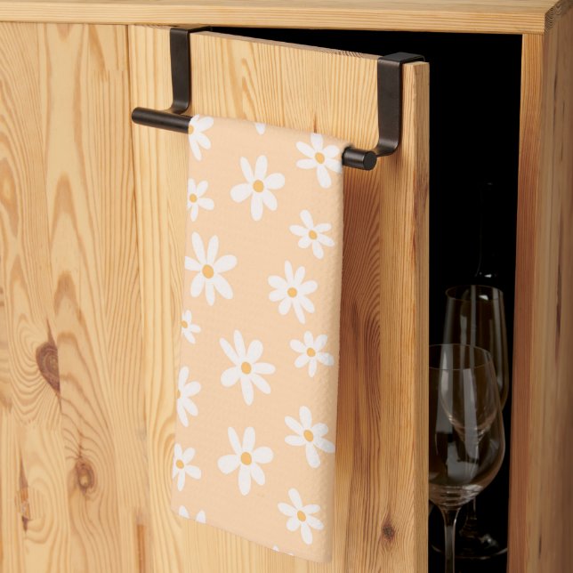 Cute Daisy Flower Pattern Kitchen Towel (Thirds Fold)