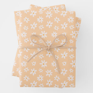Cute Daisy Flower Pattern Wrapping Paper Sheet