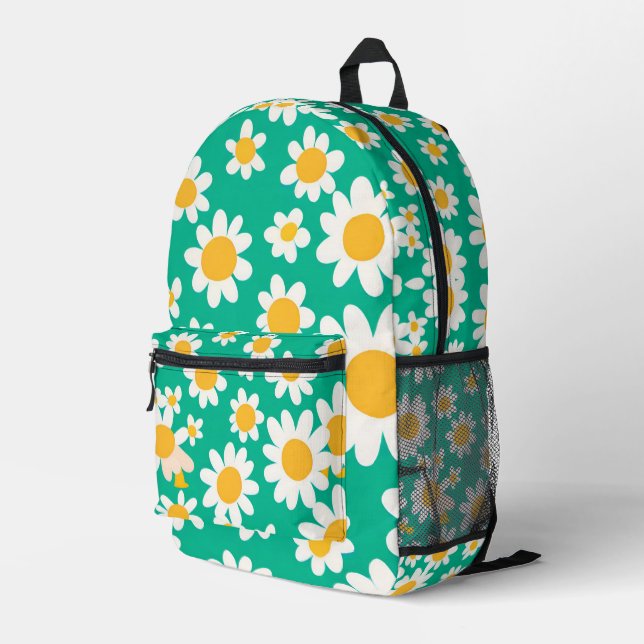 Cute Daisy Flower School kids beautiful pattern  Printed Backpack (Back Corner Right)
