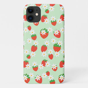 Cute Daisy Flower strawberry Christmas Pattern  iPhone 11 Case