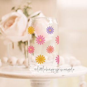 Cute Daisy Flowers Can Glass