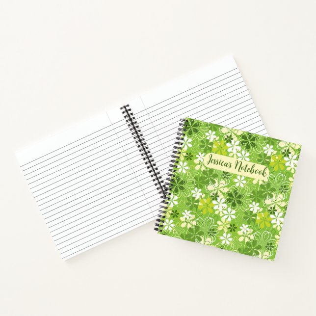 Cute Daisy Illustration Colourful Floral Pattern Notebook (Inside)