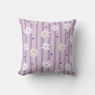 Cute daisy Pastel Colour Flower Pattern Collection Throw Pillow
