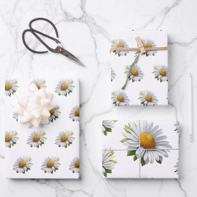 Cute Daisy — Power of Flowers Wrapping Paper Sheet (Front)
